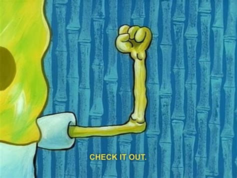 spongebob flexing